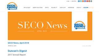SECO News, April 2018 – SECO Energy