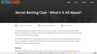 Secret Betting Club – What's It All About? | Betting Gods