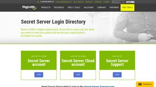 Server Login | Log into Secret Server Accounts and Support - Thycotic