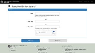 Taxable Entity Search - Texas Comptroller eSystems