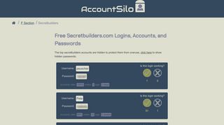Share Your Secretbuilders Logins: Free Accounts & Passes ...
