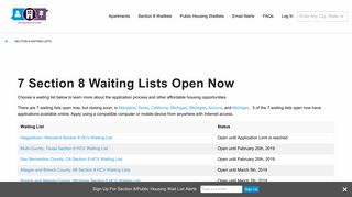 17 Section 8 Waiting Lists Open Now & Opening Soon