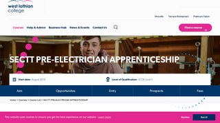 SECTT PRE-ELECTRICIAN APPRENTICESHIP - West Lothian College