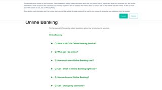 Frequently Asked Questions: Online Banking - SECU MD - SecuMD.org