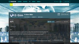 API | E-Sim Wiki | FANDOM powered by Wikia