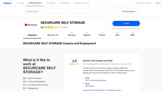 SECURCARE SELF STORAGE Careers and Employment | Indeed.com