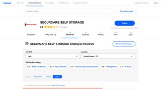 Working at SECURCARE SELF STORAGE: 74 Reviews | Indeed.com