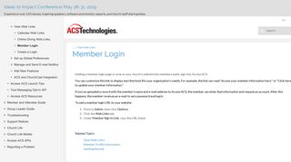 Member Login - Help Centers - ACS Technologies