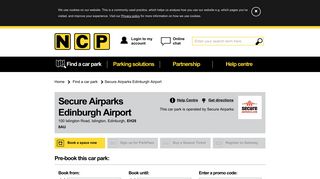 Edinburgh Airport Secure Airparks Car Park - Pre-book with NCP