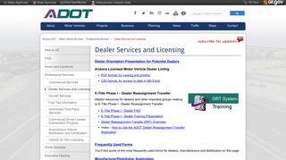 Dealer Services and Licensing - ADOT