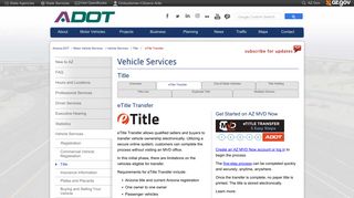 eTitle Transfer - Arizona Department of Transportation