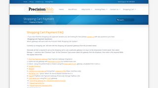 Shopping Cart Payment - Precision Web Hosting