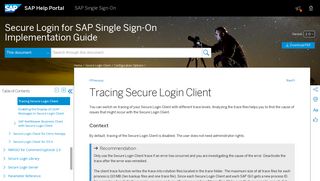 Tracing Secure Login Client - SAP Help Portal