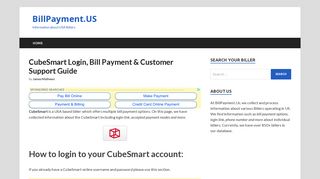 CubeSmart - (877) 279-3785 | Bill Payment & Account Login Guide