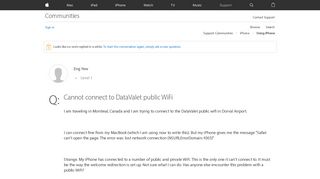 Cannot connect to DataValet public WiFi - Apple Community - Apple ...