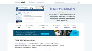 Secure.dhs-india.com website. DHS: JAVA Instructions.