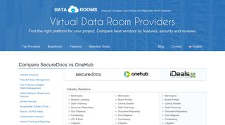 SecureDocs vs OneHub - Virtual Data Rooms Comparison