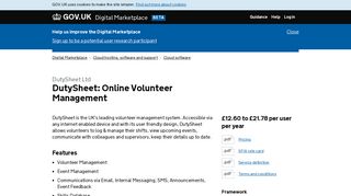 DutySheet: Online Volunteer Management - Digital Marketplace
