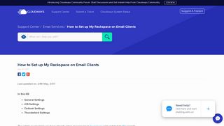 How to Setup my Rackspace on Email Clients - Cloudways Support