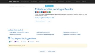 Entertimeonline.com login Results For Websites Listing - SiteLinks.Info