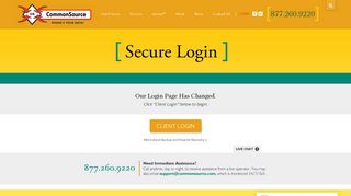 CommonSource | Secure Client Login - Data Hosting