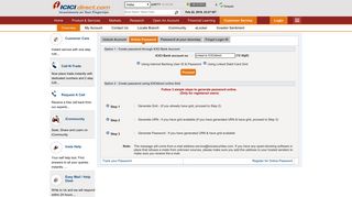 Forgot Password - ICICI Direct Customer Service