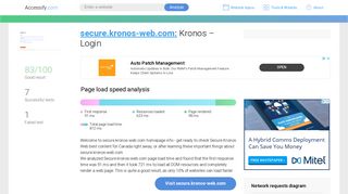 Access secure.kronos-web.com. Kronos – Login