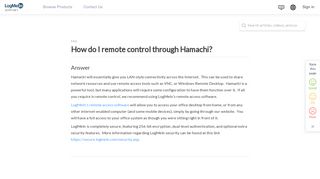 How do I remote control through Hamachi? - LogMeIn Support