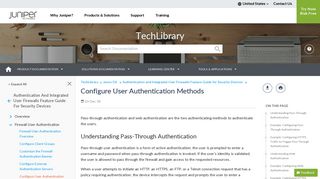 Configure User Authentication Methods - TechLibrary - Juniper Networks