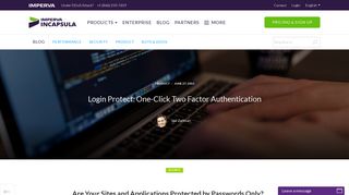 Login Protect: One-Click Two Factor Authentication - Incapsula