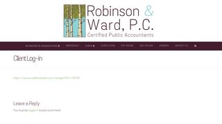 Client Log-in | Robinson & Ward, CPA