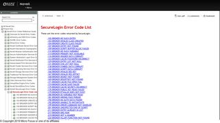 Novell Documentation: Novell Error Codes - SecureLogin Error ...