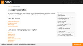 Manage Subscription - Online Accounting - Saasu