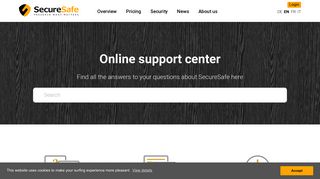 Online support center - SecureSafe