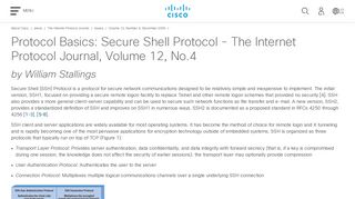 Protocol Basics: Secure Shell Protocol - The Internet Protocol Journal ...