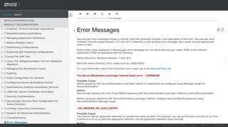 Error Messages - NetIQ SecureLogin Administration Guide
