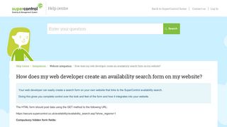 How does my web developer create an availability search form on my ...