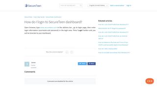 How do I login to SecureTeen dashboard? - SecureTeen
