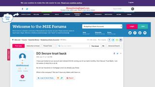 DD Secure trust bank - MoneySavingExpert.com Forums
