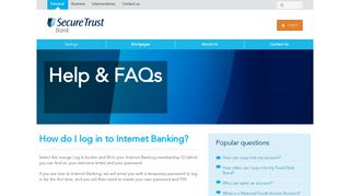 How do I log in to Internet Banking? | Secure Trust Bank
