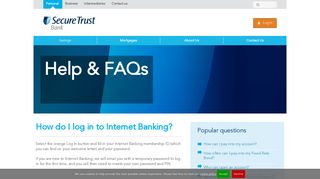 Internet Banking FAQs | Secure Trust Bank