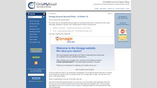 Vonage Account Security Phish – A Perfect 10