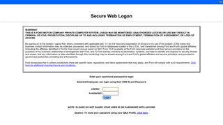 Secure Web Logon - Ford