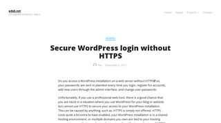 Secure WordPress login without HTTPS – pdub.net