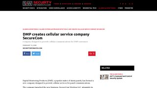 DMP creates cellular service company SecureCom - Security Info Watch
