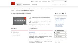 Secured Credit Cards | Wells Fargo