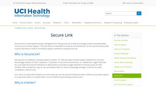 UCI Health Information Services - Security - Secure Link