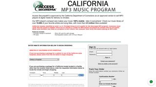 Access Securepak - California MP3 Music Program - Welcome