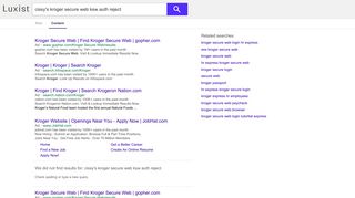 cissy's kroger secure web ksw auth reject - Luxist - Content Results