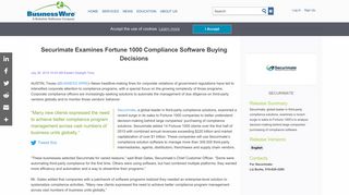 Securimate Examines Fortune 1000 Compliance Software Buying ...